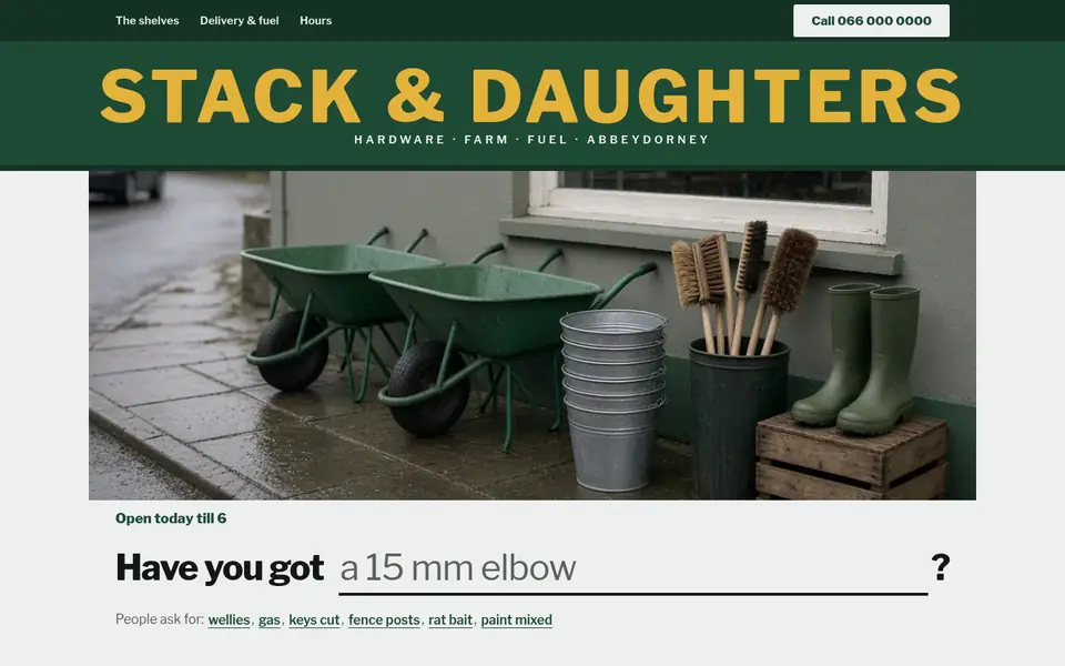 Screenshot of the redesigned Stack & Daughters website.